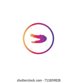 Crocodile Head icon silhouette vector illustration