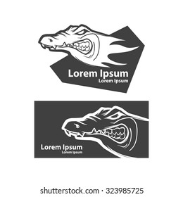 crocodile head for logo, american football symbol, simple illustration, sport team emblem, mascot idea