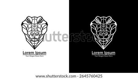 Crocodile head logo design with modern geometric style