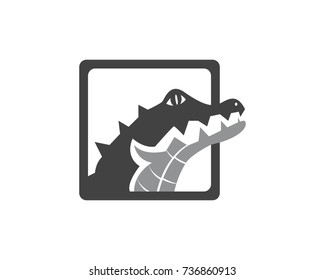 Crocodile head logo design vector