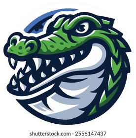 A crocodile head logo vector in white background