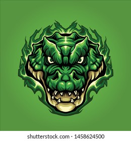 crocodile head mascot logo design