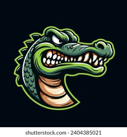 Crocodile head mascot logo template