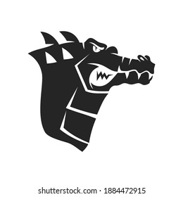 Crocodile Head mascot sport design Template Isolated