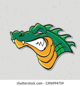 Crocodile head mascot, vector illustration