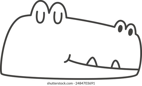 Umriss der Vektorillustration eines Krokodilkopfs
