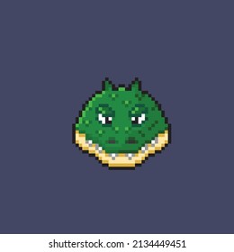 crocodile head in pixel style