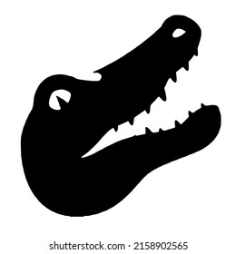 Crocodile head silhouette vector, icon, and logo on white background.