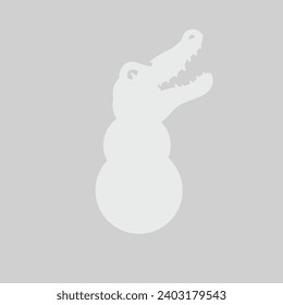 Crocodile head snowman icon silhouettes