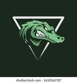 Crocodile head with triangle shape design illustration