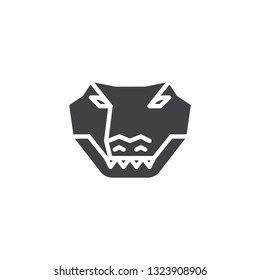 Crocodile head vector icon. filled flat sign for mobile concept and web design. Alligator animal glyph icon. Symbol, logo illustration. Pixel perfect vector graphics