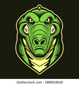 diseño de ilustración de vector de cabeza de cocodrilo