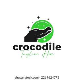 crocodile head vector illustration logo design