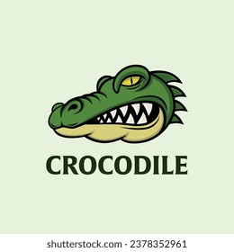Logo de la mascota del vector de la cabeza de cocodrilo