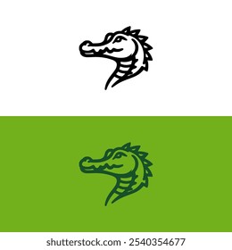 crocodile head wild animal line logo vector illustration template design