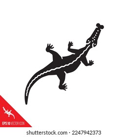 Crocodile high angle view vector icon, Reptile symbol.