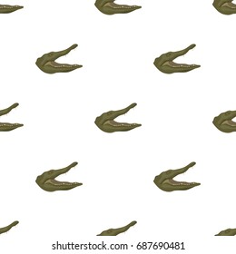 Crocodile icon in cartoon style isolated on white background. Realistic animals symbol stock vector illustration.