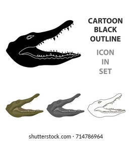 Crocodile icon in cartoon style isolated on white background. Realistic animals symbol stock vector illustration.