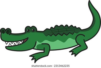 Crocodile icon. Cartoon crocodile vector icon for web design isolated on white background