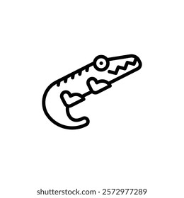 Crocodile icon flat editable icon mark