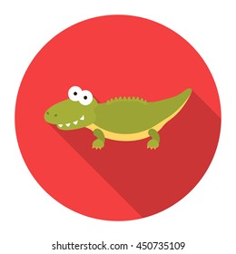 Crocodile icon flat. One icon of a large plumbing collection.