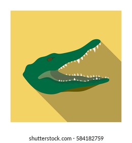 Crocodile icon in flat style isolated on white background. Realistic animals symbol stock vector illustration.