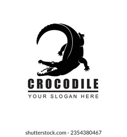 Krokodilsymbol einzeln auf weißem Hintergrund