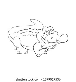 Crocodile icon line design animal