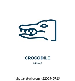 Crocodile icon. Linear vector illustration from animals collection. Outline crocodile icon vector. Thin line symbol for use on web and mobile apps, logo, print media.