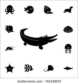 crocodile icon. Set of cute aquatic animal icons. Web Icons Premium quality graphic design. Signs, outline symbols collection, simple icons for websites, web design, mobile app on white background