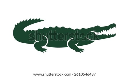 Crocodile icon silhouette vector flat illustration design.
