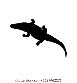 crocodile icon silhouette, wild animal symbol illustration. Linear style sign for mobile concept design. crocodile shape logo illustration. Vector graphics