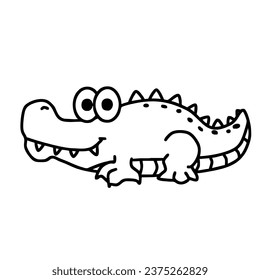 Crocodile icon in thin line style isolated on white background