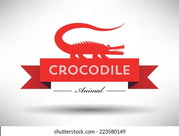 Crocodile Icon with Typographic Design