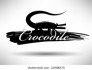 Crocodile Icon with Typographic Design