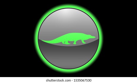 Crocodile icon vector design. Green neon icons with animals. Animals icons vector. 