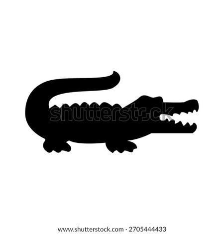 Crocodile Icon Wild Animal Solid Style Vector