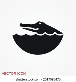 Crocodile icon. zoo animal flat design. vector symbol