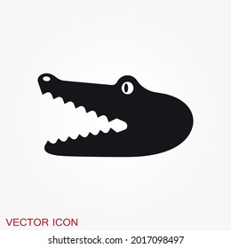 Crocodile icon. zoo animal flat design. vector symbol