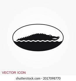 Crocodile icon. zoo animal flat design. vector symbol