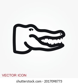 Crocodile icon. zoo animal flat design. vector symbol