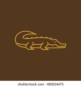 crocodile icon. zoo animal thin line design. vector illustration