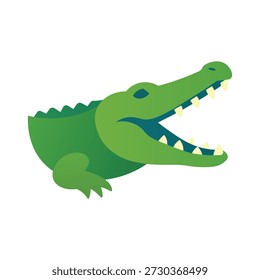 Ilustração de crocodilo em um estilo de ícone simples e negrito