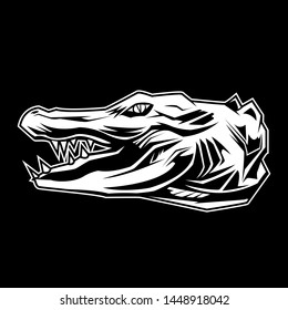 crocodile illustration vector in dark background