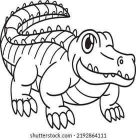 Crocodile Isolated Coloring Page for Kids