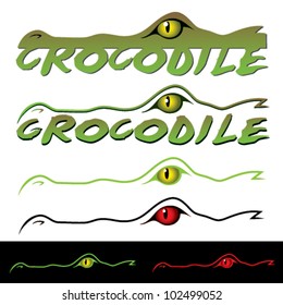 Crocodile label - vector illustration