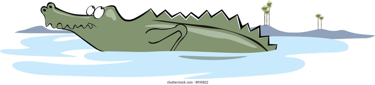  a crocodile in a lake