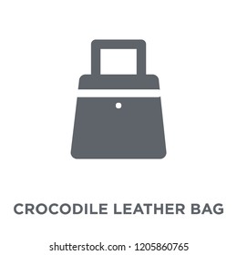 Crocodile leather bag icon. Crocodile leather bag design concept from Africa Symbols collection. Simple element vector illustration on white background.