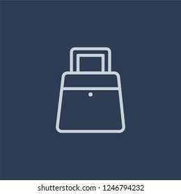 Crocodile leather bag icon. Crocodile leather bag linear design concept from Africa Symbols collection. Simple element vector illustration on dark blue background.