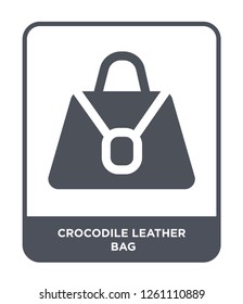 crocodile leather bag icon vector on white background, crocodile leather bag trendy filled icons from Culture collection, crocodile leather bag simple element illustration